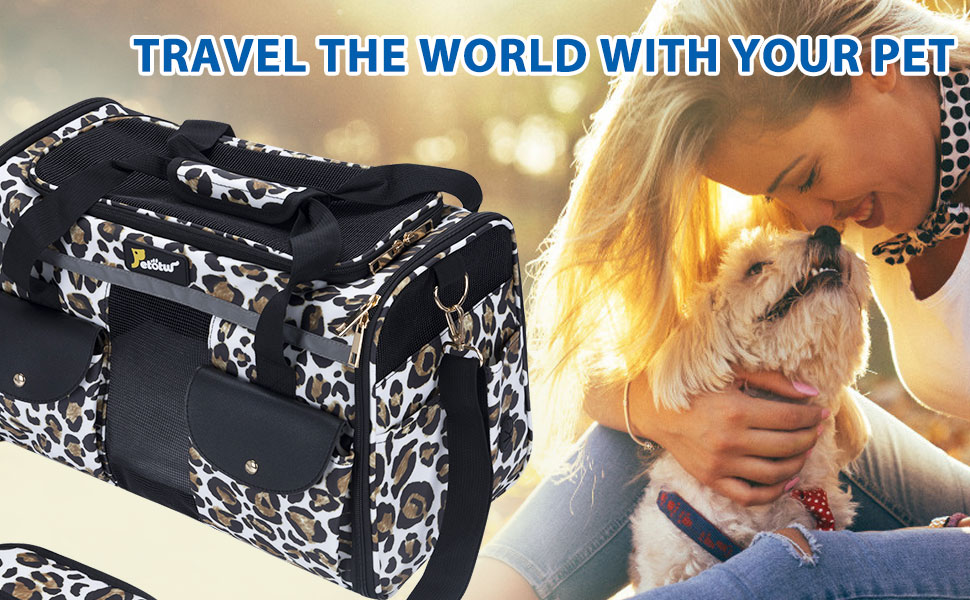 Транспортна переноска для собак та котів, складана, Leopard