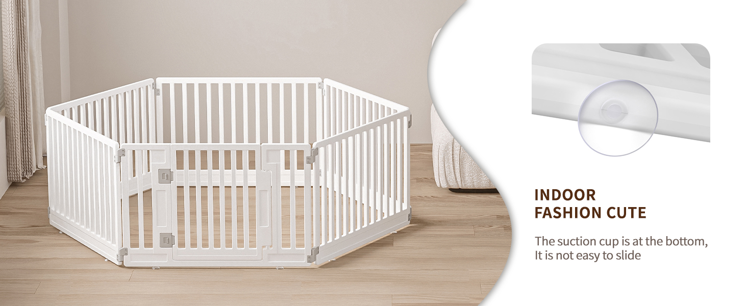 Вольєр для цуценят Gupamiga, розкладний вольєр для собак з дверцятами, вольєр для цуценят для дому, міцний та гладкий, просте встановлення, білий (178 x 178 см), 8 штук (6 штук)