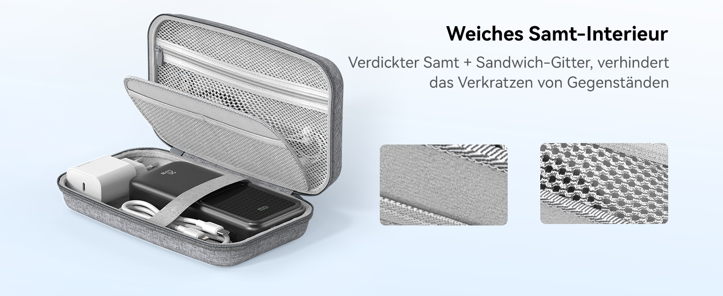 Водонепроникна електронна органайзер для кабелів, портативна двошарова кабельна сумка