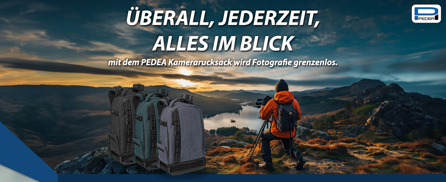 Рюкзак для DSLR-камери Pedea: стильний фоторюкзак з водонепроникним чохлом та змінною внутрішньою перегородкою (чорний)