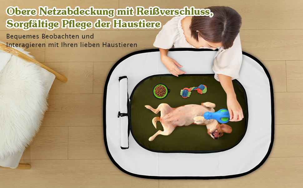 Pawaboo: Переносний вольєр для тварин, складаний вольєр для собак та котів, зелений, 90x70x60 см