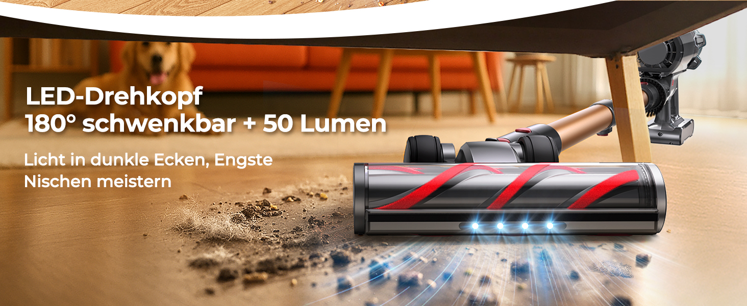 Бездротовий акумуляторний пилосос Fieety 8-в-1, 50kPa, 600W, 65 хв, 1.6л, без мішка, з антизаплутуванням волосся, насадка для диванів, станція зарядки, для шерсті тварин, килимів, твердих поверхонь, авто