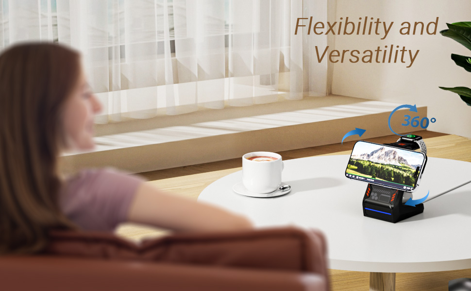 Станція бездротової зарядки 3-в-1 для Apple: iPhone, AirPods, Apple Watch (15W, MagSafe, чорний)