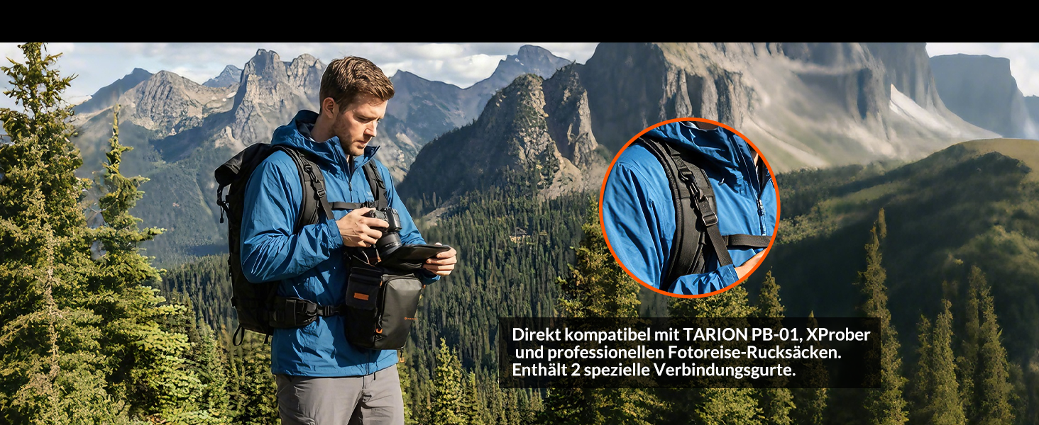 Сумка для дзеркальної камери TARION: Водонепроникна фотосумка для DSLR та системних камер з розширеним об'ємом