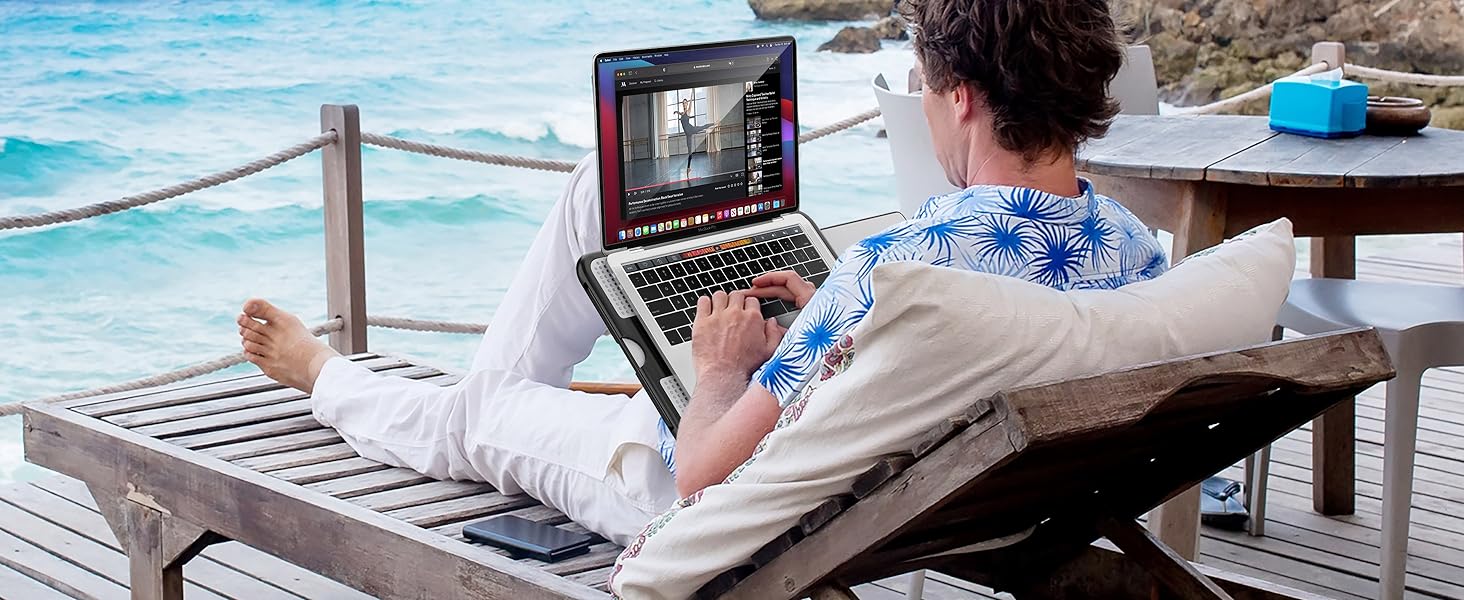 Підставка для ноутбука AboveTEK з вбудованим мауспадом, сірого кольору, для роботи вдома, в офісі, у подорожах