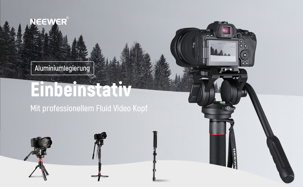 NEEWER 71.6' професійний монопод для камери з вуглецевого волокна, для DJI RS, Manfrotto, максимальне навантаження 6 кг, TP71 (GM76)