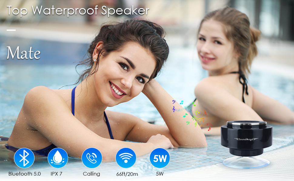 Водонепроникна Bluetooth колонка для душу Xleader з присоскою, портативна музична колонка для ванної, подарунок для дівчат, хлопців, чоловіків і жінок, срібляста