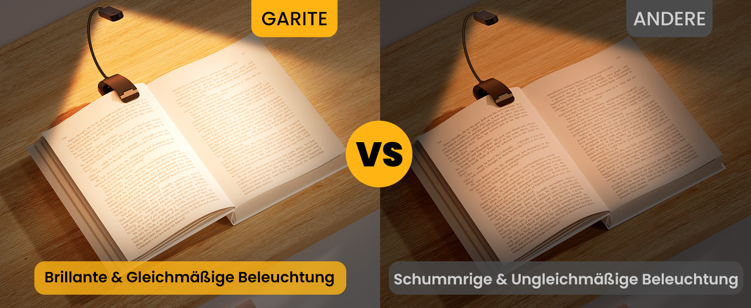 LED лампа для читання з кліпсою, захист очей, 6 LED, 3 режими яскравості (теплий/холодний/білий), USB перезарядна, 360° регульована, для читання, ліжка, офісу, подорожей, чорна