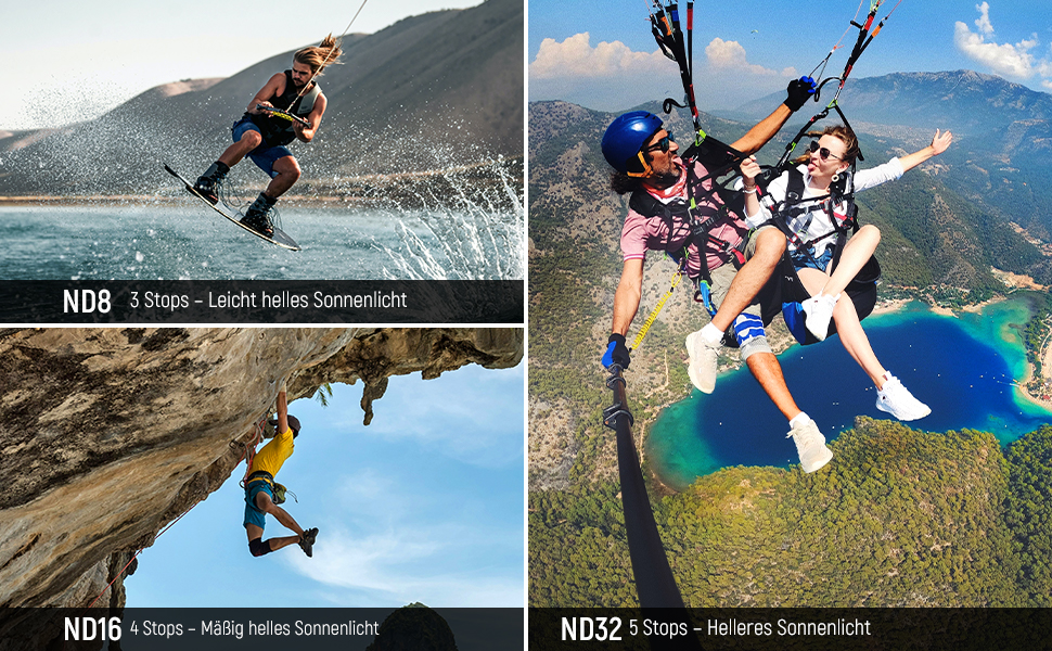 Фільтри NEEWER CPL ND для GoPro Hero 13/12/11/10/9 (6 шт.): CPL, ND8, ND16, ND32, ND64, ND1000. HD багатошарові поляризаційні фільтри нейтральної щільності для екшн-камери