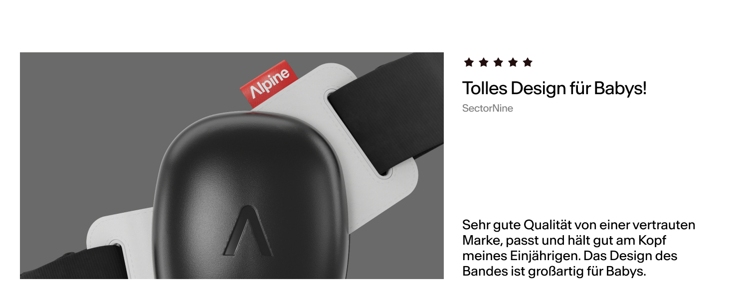 Захисні навушники Alpine Muffy Baby Klassik для дітей до 36 місяців - чорний колір. Безпечні, регульовані, запобігають пошкодженню слуху. Виготовлено в Німеччині.