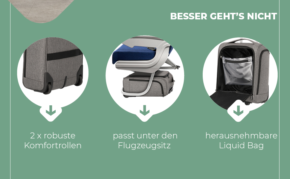 Чемодан ручної поклажі Travelite, 43 см, 28 л, з сумкою для ліквідів, 2 колеса, антрацит
