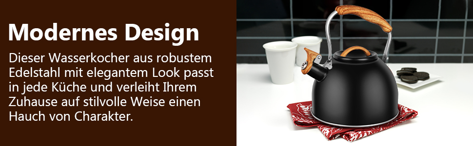Чайник-заварник Flintronic з нержавіючої сталі, 3л, з дерев'яною ручкою, для всіх плит, чайник-заварник для чаю та кави (зелений)