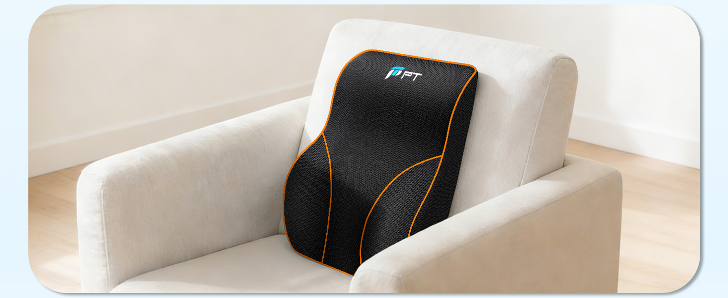 Подушка для попереку POOTACK з піни Memory Foam - ортопедична підтримка спини для авто, офісу та геймінгу, чорна