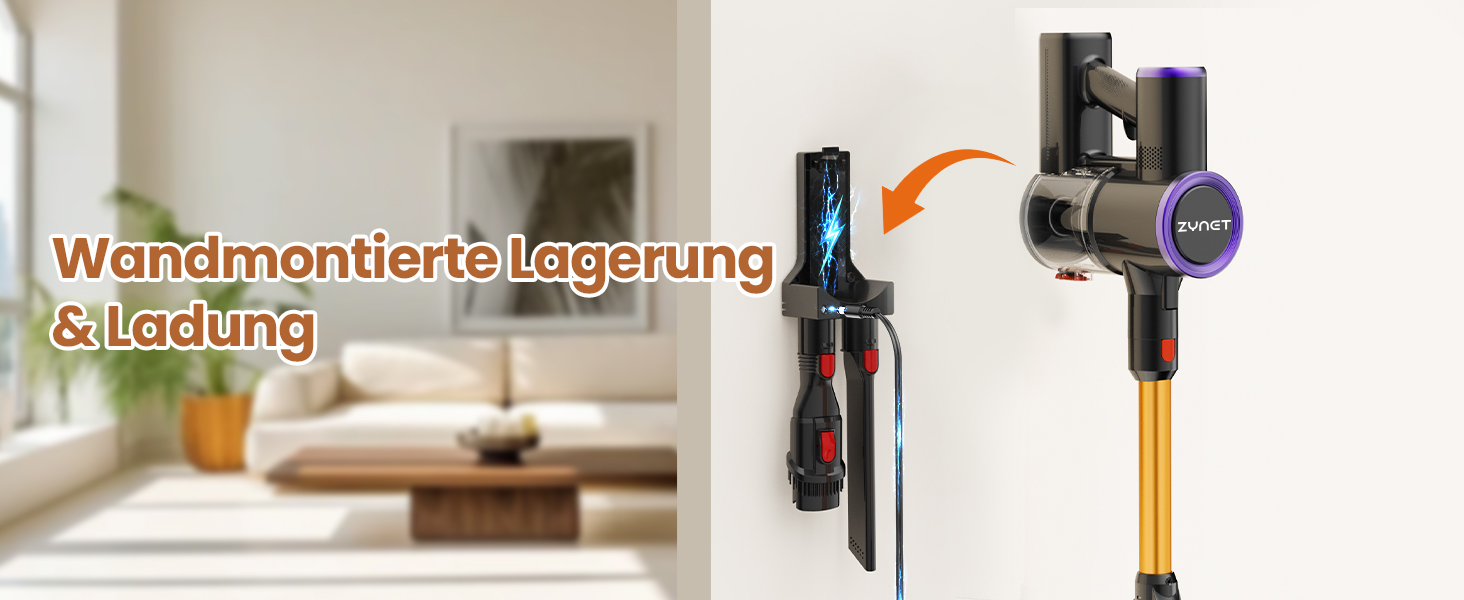 Бездротовий акумуляторний пилосос S9 з гнучким гофрованим всмоктувачем, 45000Pa/500W/45хв, станція зарядки, самостійна підставка, підходить для шерсті тварин, килимів, твердих поверхонь.