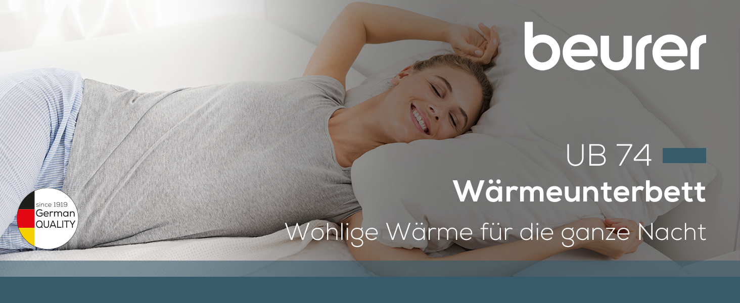 Електрична ковдра Beurer UB 74 з автовимкненням та захистом від перегріву, 200x100 см, у вигляді простирадла