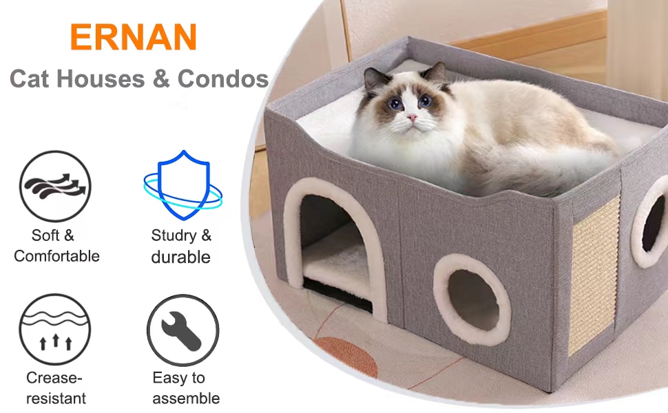 Кігтеточка-будиночок для котів Ernan Katzenhöhle, коричнева, середнього розміру