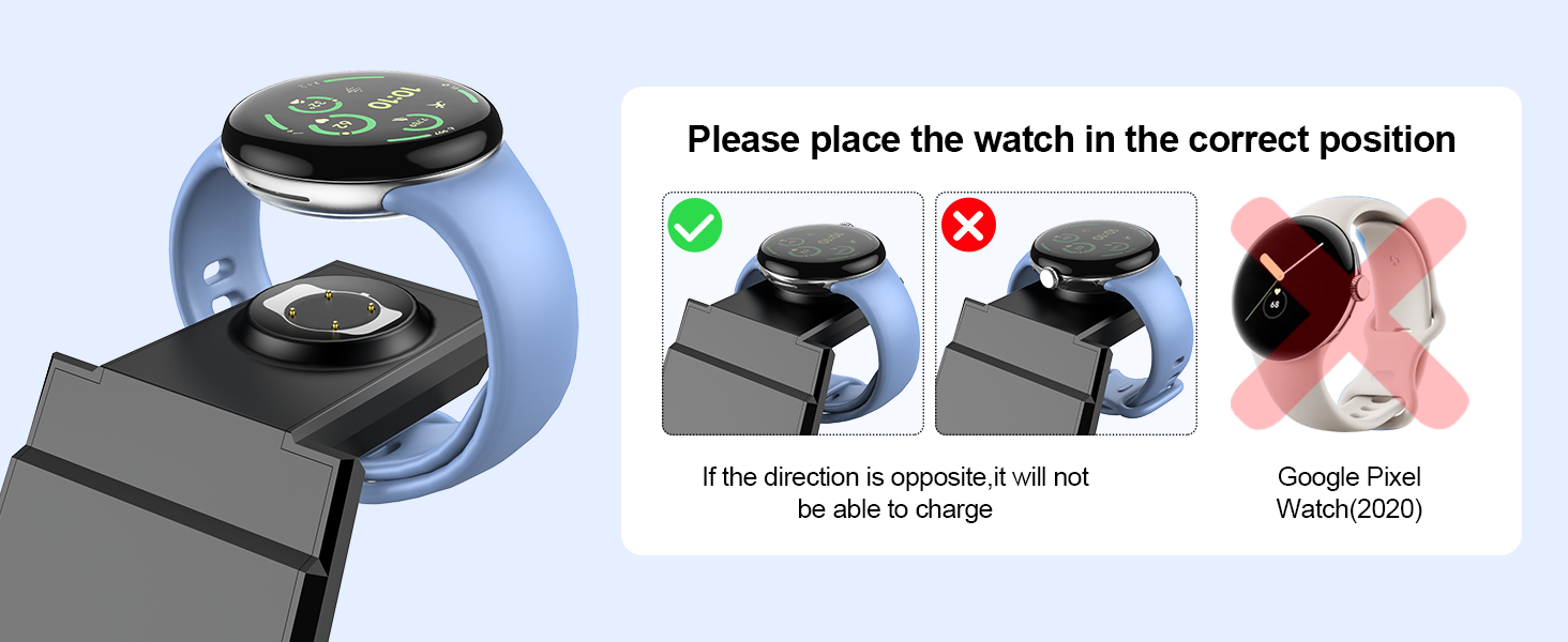 Бездротова зарядка NANAMI 3-в-1 для Google Pixel Watch 3/2, Fitbit Versa 4/3, Pixel 10 Pro/10/9/9a/8/7, Pixel Buds Pro 2 (Чорний)
