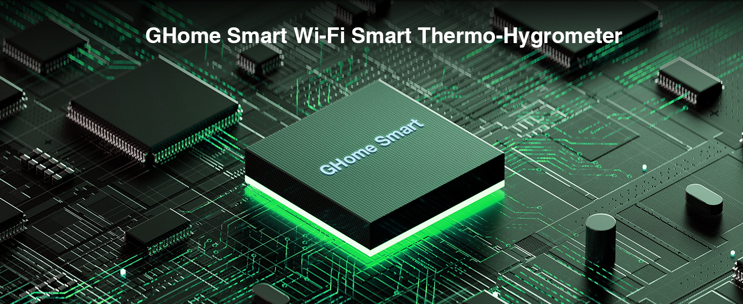 Розумний Wi-Fi термометр-гігрометр GHome Smart з інфрачервоною дистанційною підтримкою, цифровий вимірювач температури та вологості з мобільним додатком, сумісний з Alexa і Google Assistant