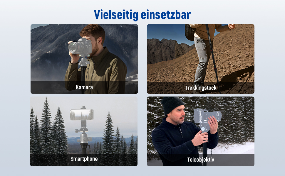 NEEWER Монопод 155 см для камери: легкий, портативний, з адаптерами 1/4' та 3/8' для DSLR та відеокамер, витримує до 8 кг