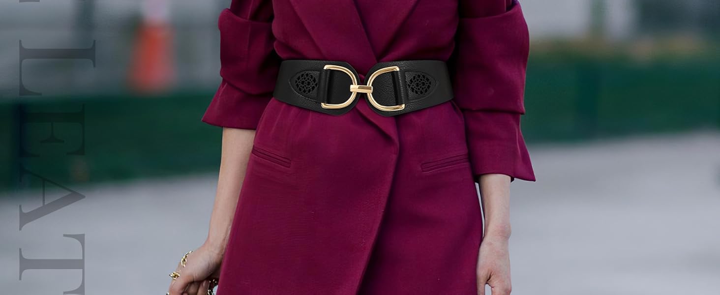 Жіночий ремінь VONMELLI Vintage з широкою талією та товстою пряжкою. Еластичний широкий ремінь для суконь та пальто (Срібло, XXL: обхват талії 119-150 см)