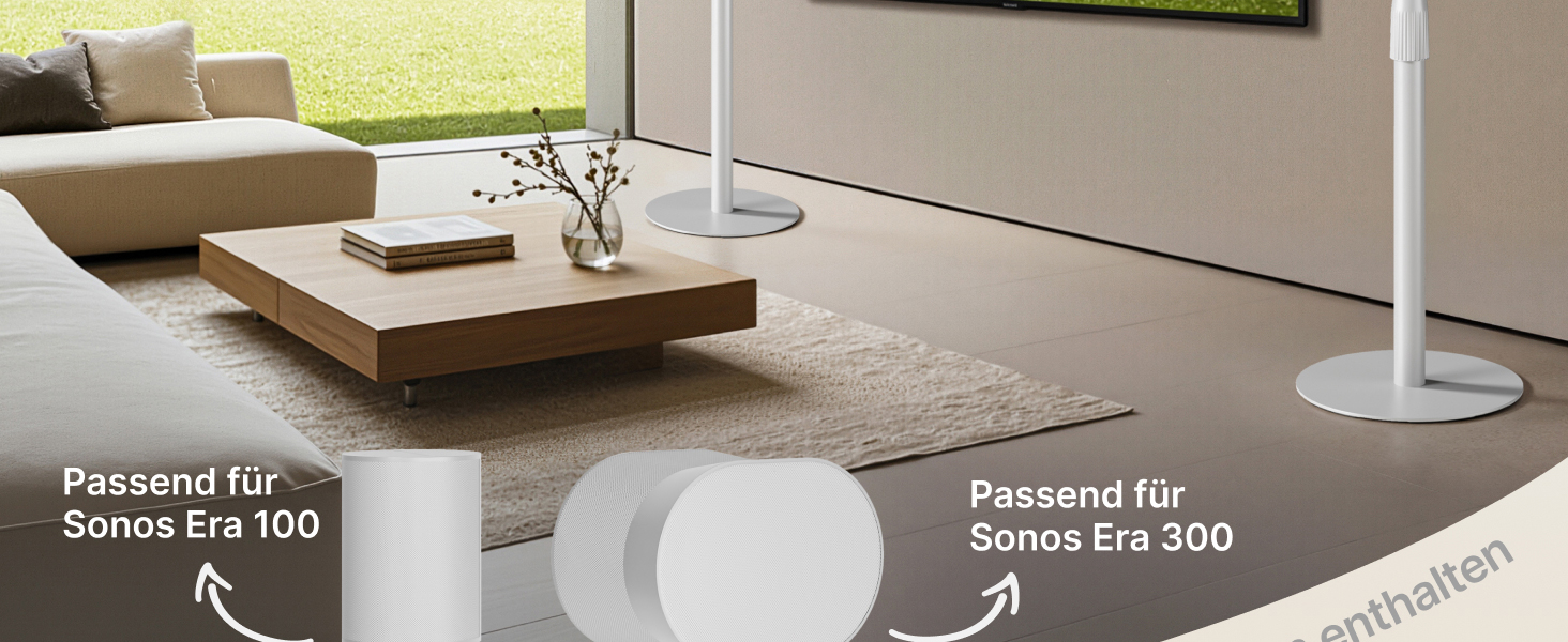 Підставка для динаміків з регулюванням висоти, сумісна з SONOS Era 300 та Era 100, білий, 2 шт.