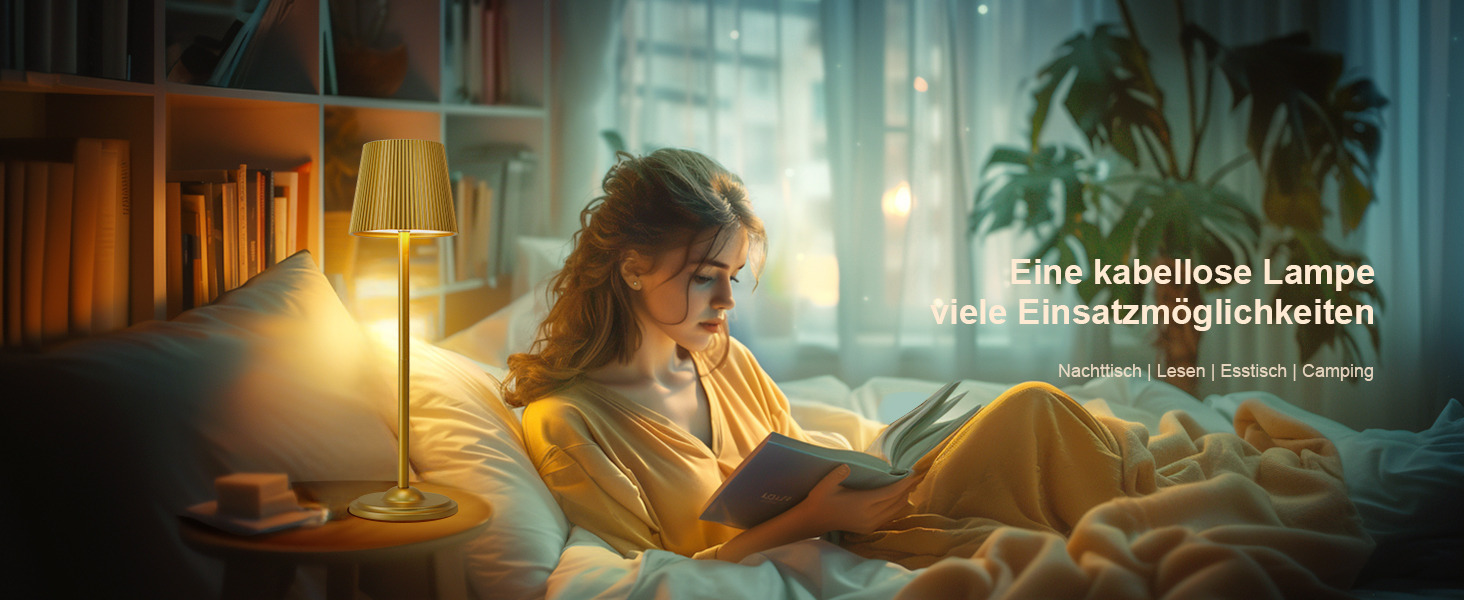 Світлодіодна настільна лампа бездротова з регулюванням висоти, USB-C нічник з 3 режимами освітлення та димером, портативна металева акумуляторна лампа для вітальні, спальні та вулиці (біла)