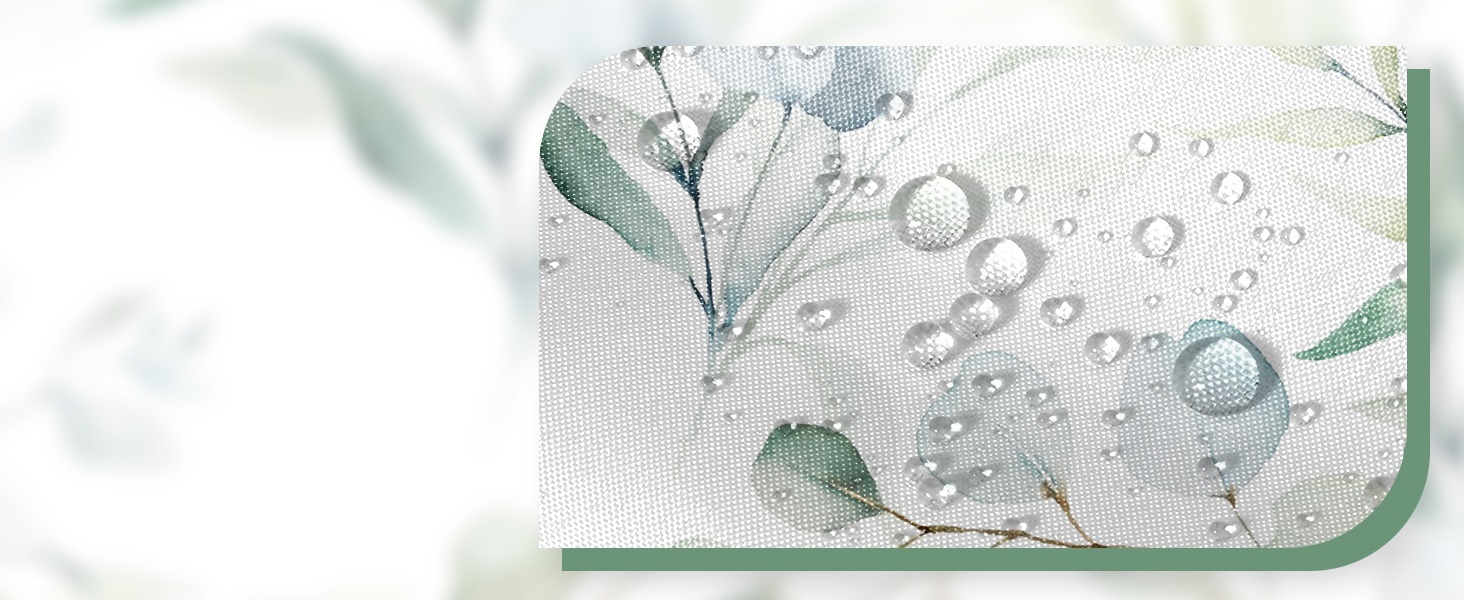 Штора для душу 120x200 см з евкаліптом, зелені листя, акварель, анти-грибок, водонепроникна, поліестер, з гачками для ванної кімнати