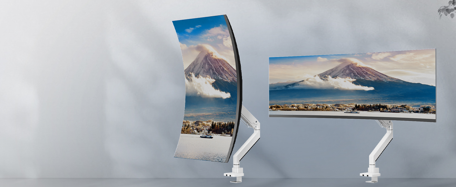 Кріплення для монітора PUTORSEN: підходить для моніторів 17-57 дюймів, до 27 кг, газ-амортизатор, VESA 200x200, білий