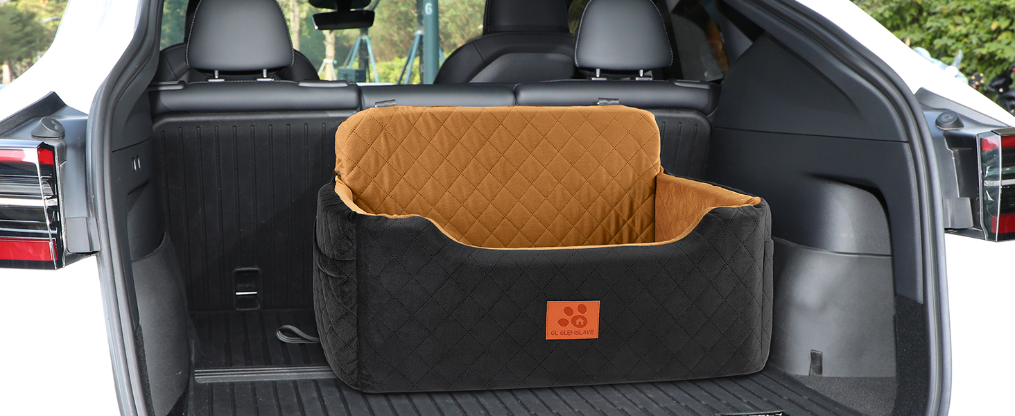 GL GLENSLAVE Dog Car Seat - Large & Medium Dogs, Up to 22kg/2 Small Dogs - Removable & Washable Pet Car Seat (Black)