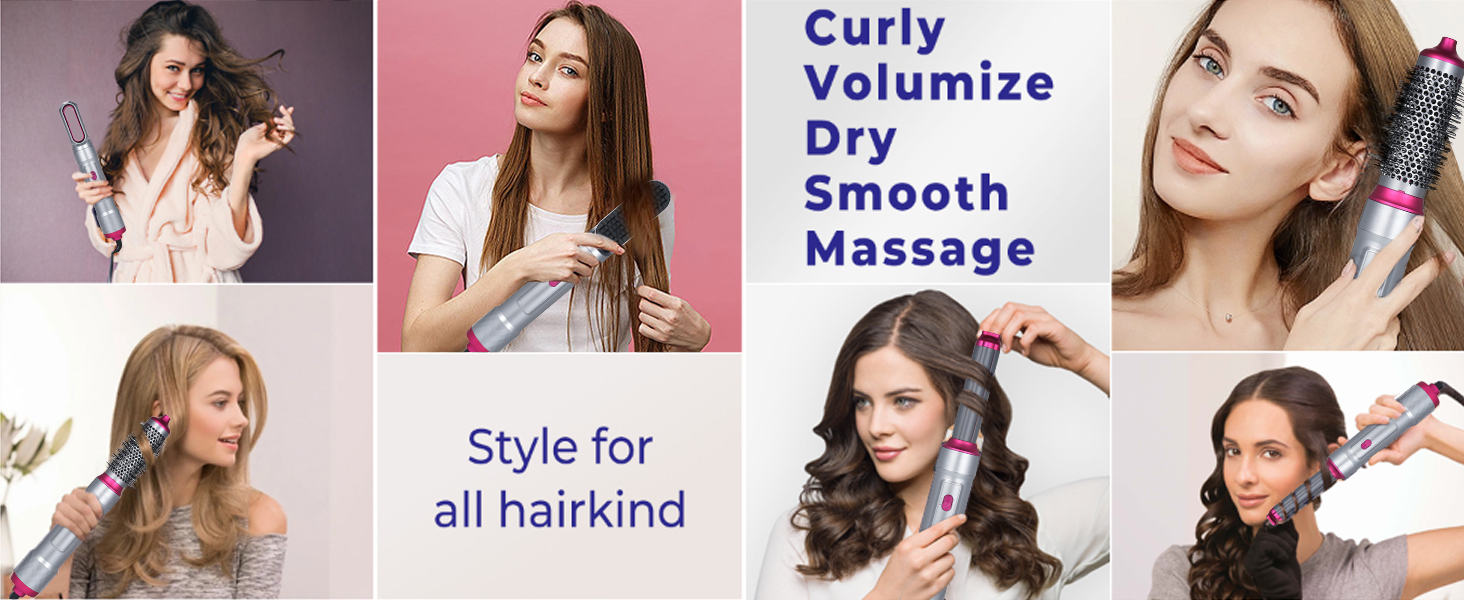 Набір аірстайлера 5 в 1: фен-щітка для волосся, об'єм, випрямлення, укладка