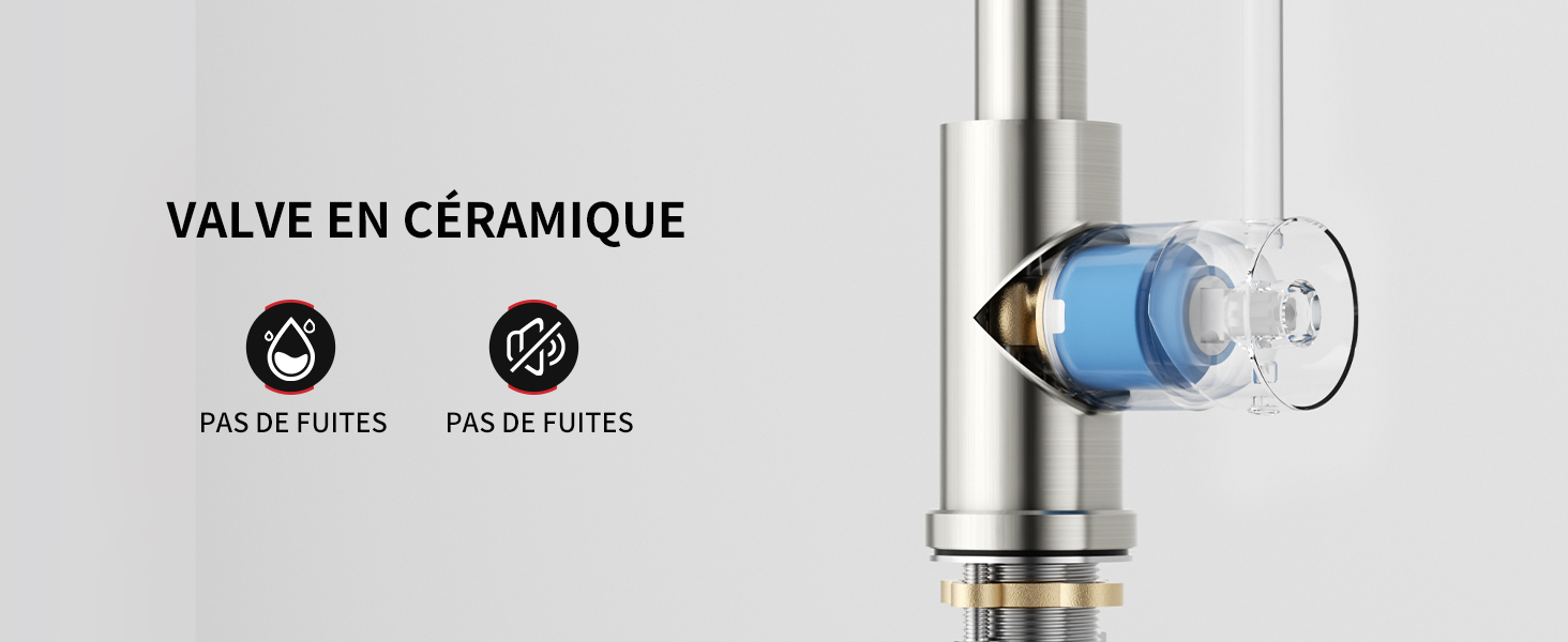 Кухонний змішувач Rainsworth з нержавіючої сталі з двома режимами струменя та висувною лійкою, 360° обертання, висота 45 см