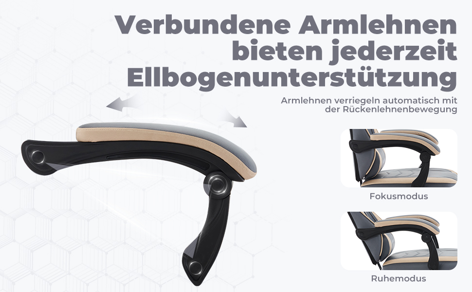Геймерське крісло Ergonormic з підставкою для ніг, регульованою підтримкою спини, темно-сіре (синьо-бежеве)