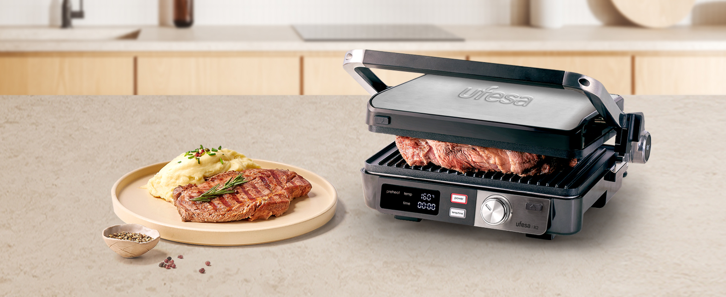 Ufesa Everest Electric Hot Plate with Touch Screen - 5 Presets, Timer & Adjustable Temperature