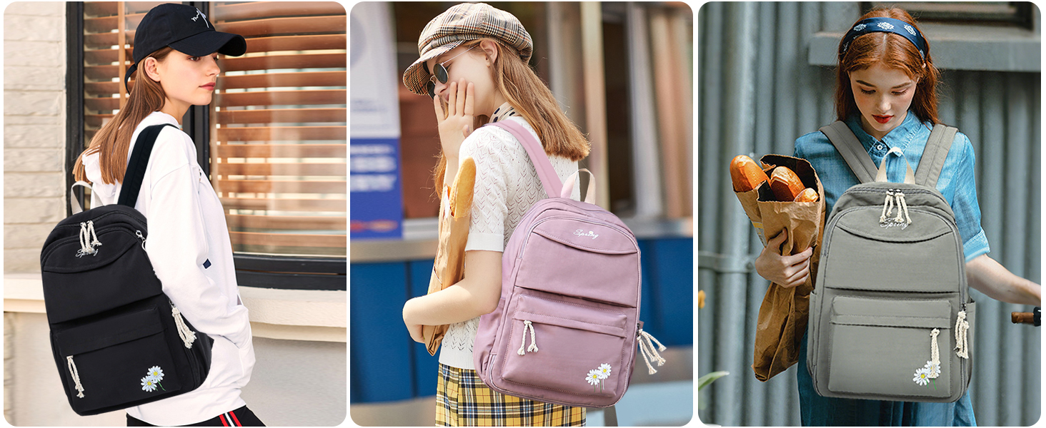 Чорний рюкзак FANDARE для школи, подорожей, універу та повсякденного використання (для хлопців та дівчат, підлітки)