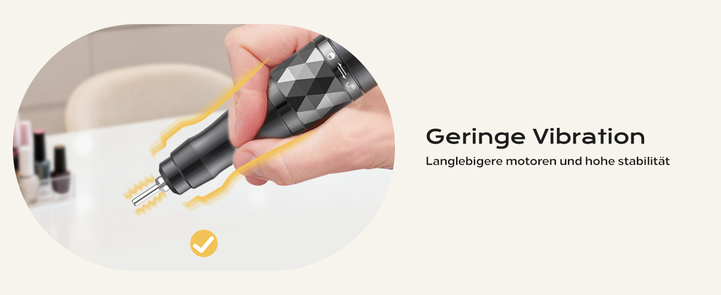 Професійний набір для фрезерування нігтів Nagelfräser: 45000 обертів, акумулятор 10H, LCD-дисплей, регулювання напрямку обертання, чорний