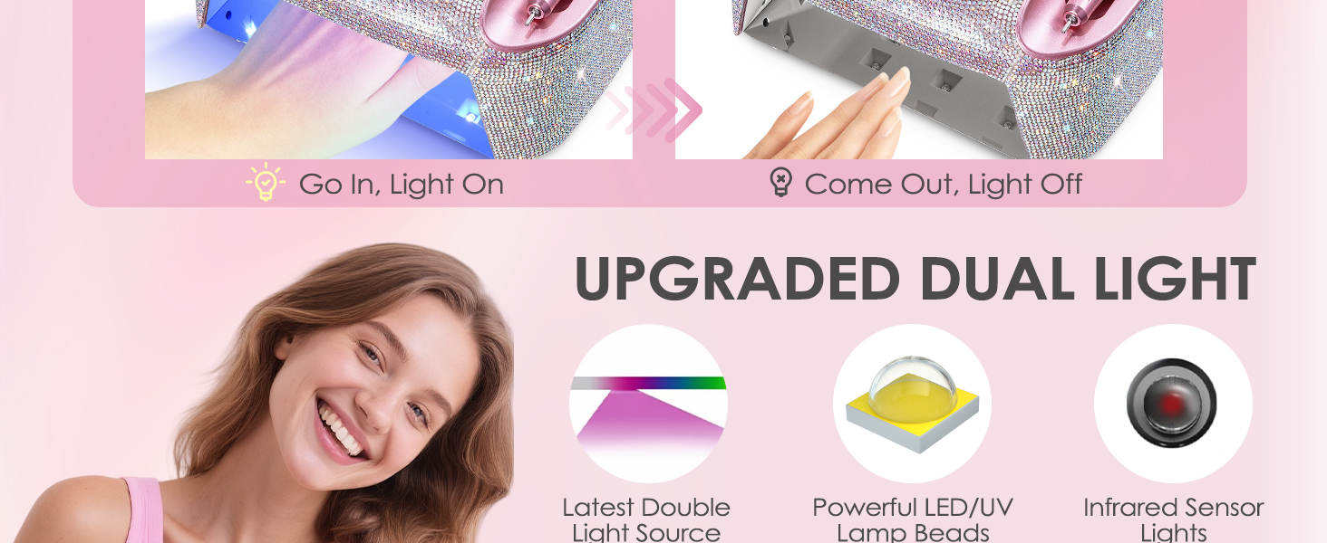 Професійний набір для манікюру 2-в-1: фрезер та UV-лампа, 45000 RPM, для дому та салонів