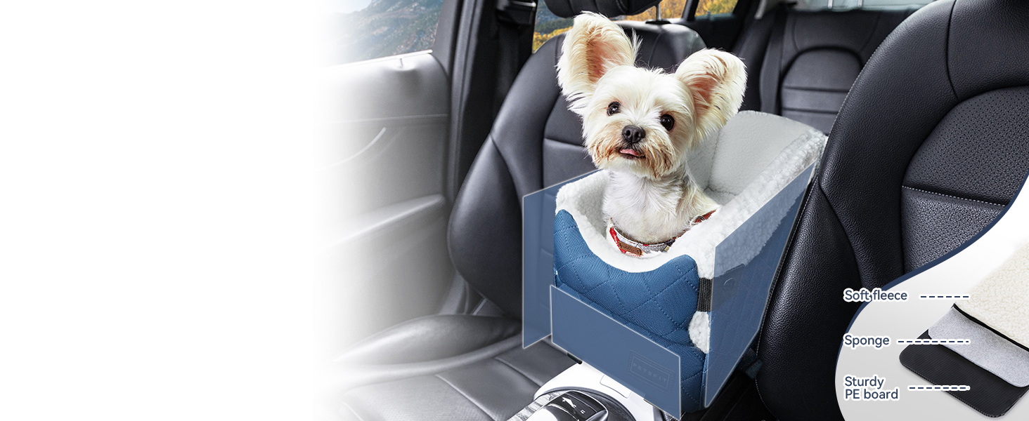 Автомобільний лежак для собак PETSFIT - чорний/синій, до 5 кг, з захисними гаками