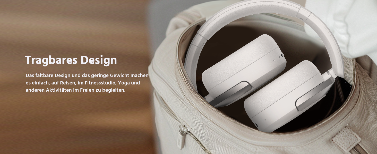 Edifier W830NB Бездротові навушники Over-Ear з ANC -45dB, 94год. акумулятор, LDAC Hi-Res звук, Spatial Audio, швидка зарядка, Bluetooth V5.4 (пісочний)