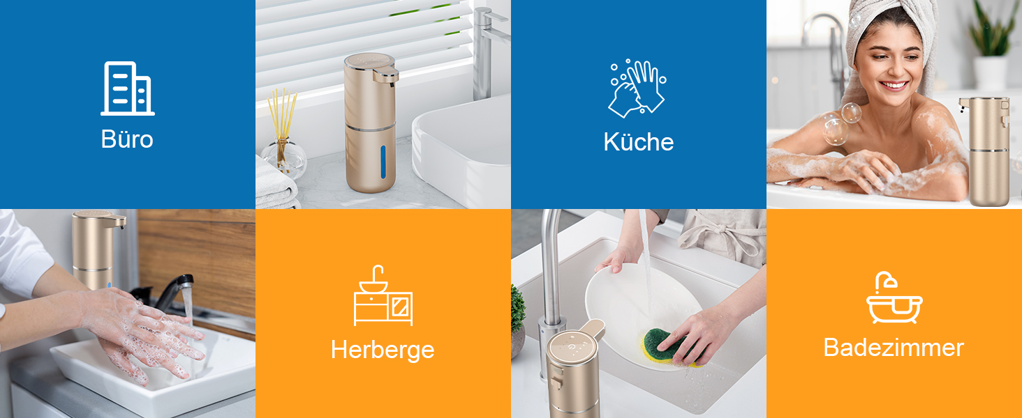 Автоматичний диспенсер для мила Amyzavls, 380 мл, USB, сенсорний, для ванної, кухні, офісу, інфрачервоний сенсор, підтримка рідкого та пінного мила