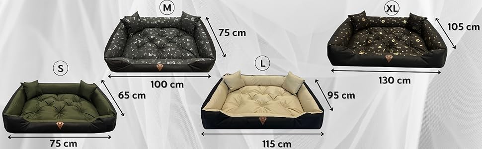 Крісло-ліжко для собак Dogs4Life Velours, 135 x 100 см | Ортопедичне, водонепроникне, з бортиком | Підходить для великих собак | Зелений велюр