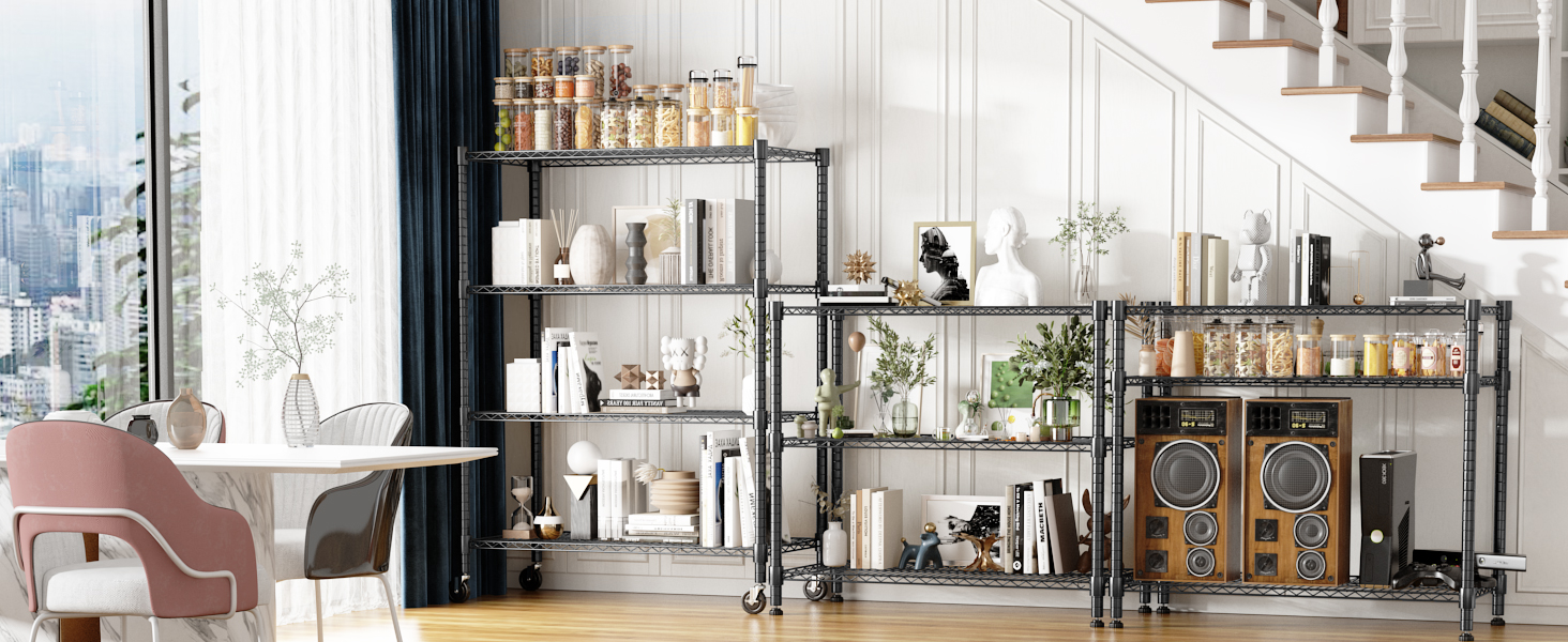 Himimi 5-Tier Rolling Wire Shelving Unit