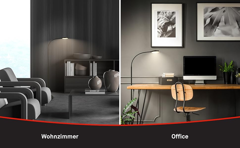 LED лампа BRILONER з торшетом, регульована яскравість, поворотна, настільна лампа для дому, офісу, читання, 32,5x13x40 см, чорна