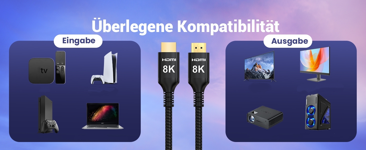 HDMI 2.1 кабель Etseinri 2 метри, 48Gbps, 4K 240Hz, 8K, eARC, HDCP2.3, HDR10+, Dolby Atmos, Vision, для моніторів, телевізорів, проекторів (Чорний)
