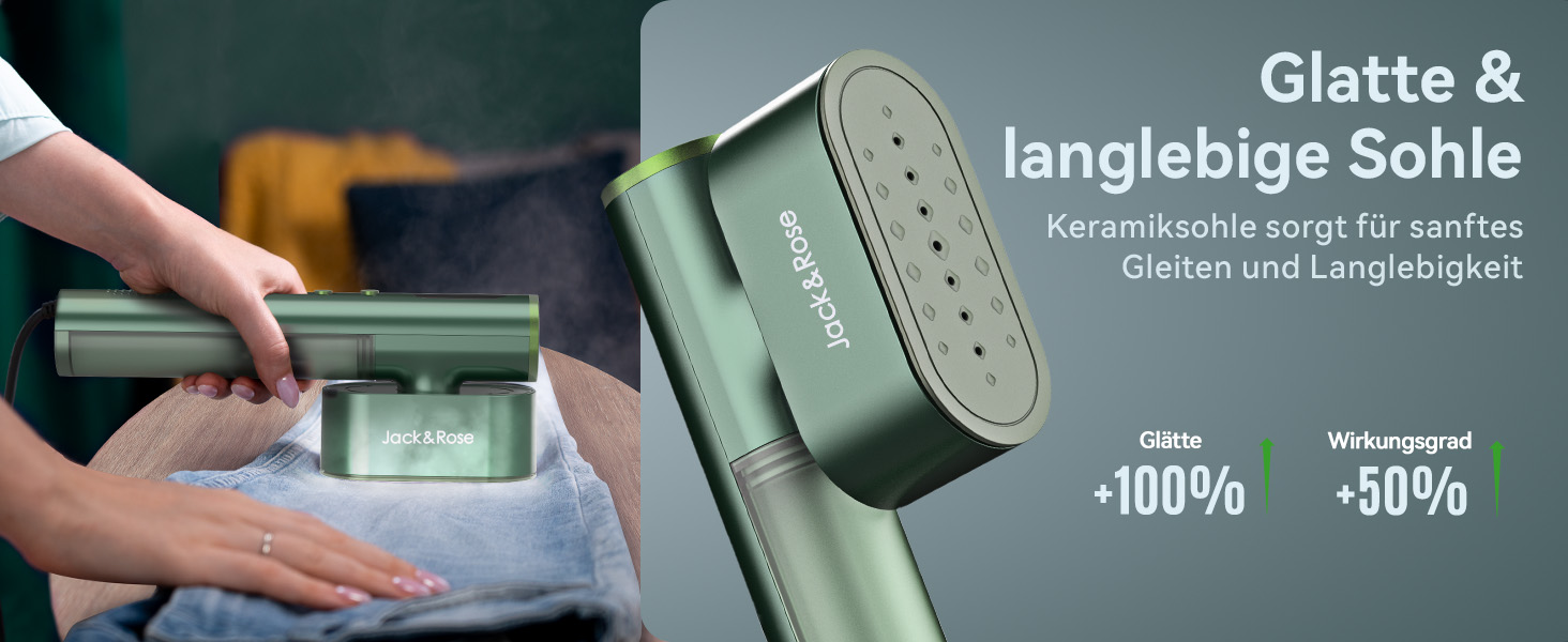 Портативний відпарювач для одягу Steamer 2-в-1 1000W, для глобальних подорожей, зелений