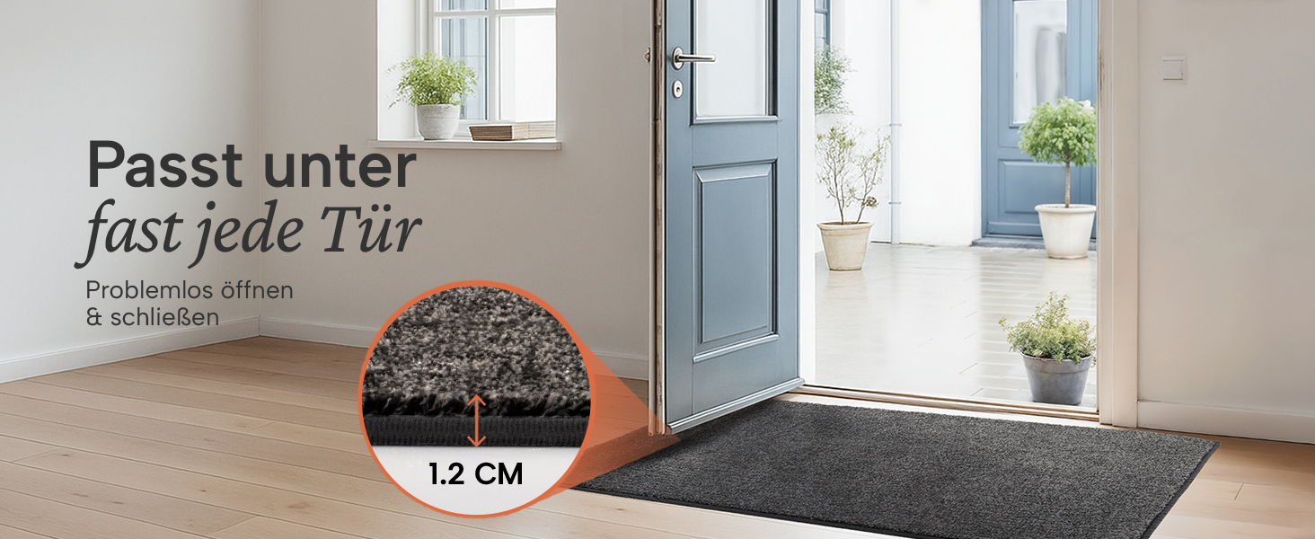 Килимок вхідний Blumtal 50x80 см, мікрофібра, протиковзний вологостійкий килим для бруду бежевий