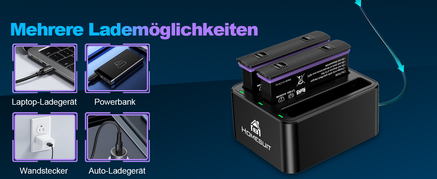 Акумулятор Insta360 X5 2 шт. 2850mAh + LED зарядний пристрій + Micro SD картридер (2x акумулятор X4, 1x LED зарядний комплект)