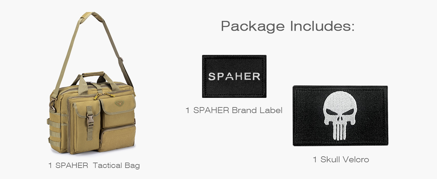 SPAHER Work Bag for Men Laptop Bag 14/15.6/17.3 Inch Messenger Bag Pilot Bag Briefcase Men Tactical Bag Military Bag Carry Bag Shoulder Bag for Men