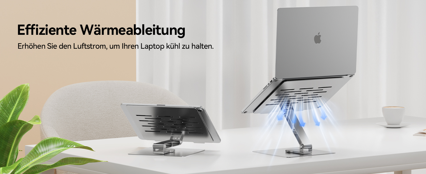 Підставка для ноутбука TECKNET, регульована висота, 360° обертання, складна, для MacBook Air/Pro, до 17