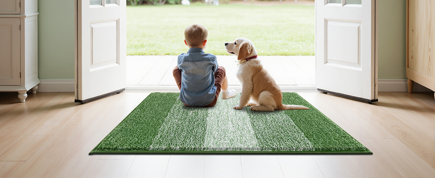 Килимок для дому та ванної кімнати SHACOS, 80 x 120 см, зелений. Антиковзка, швидковисихаюча, для входу та ванної кімнати