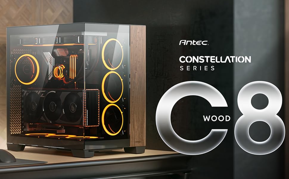 Корпус для ПК GEH Antec C8 Wood Full Tower чорного кольору